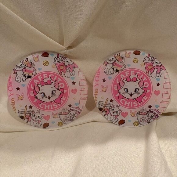 Aristocats Marie Cat Car Coasters Acrylic Pads for Non-Slip Cup Holder NWT - Picture 1 of 5